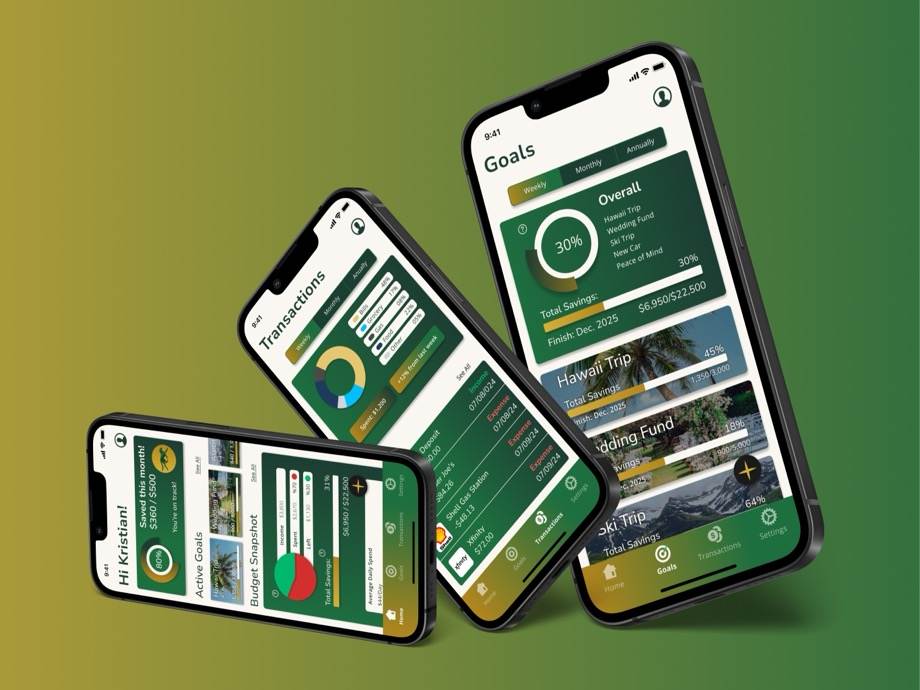 Zentra app screens on three phones against a green and gold gradient