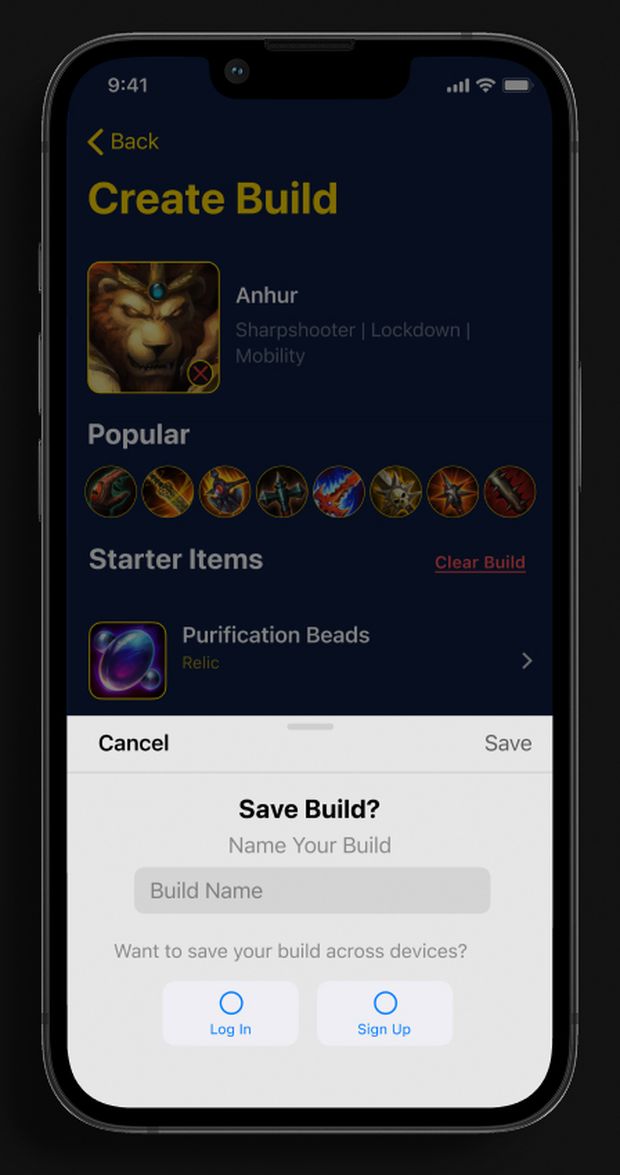 Save build on iOS